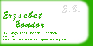 erzsebet bondor business card
